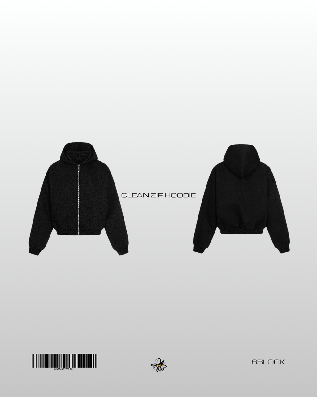 Clean zip hoodie