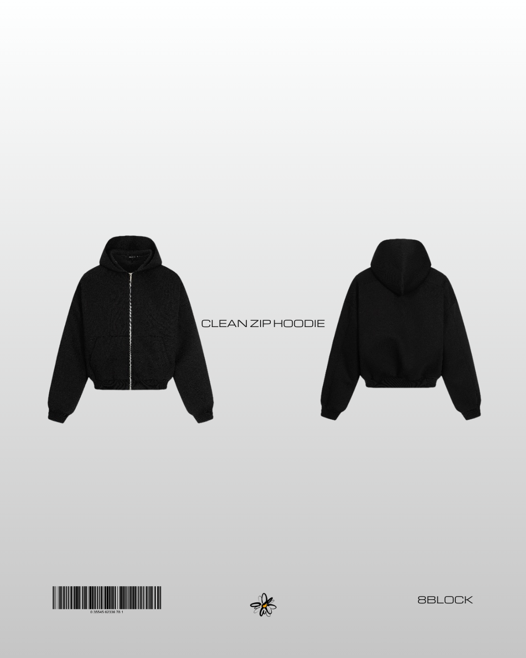 Clean zip hoodie