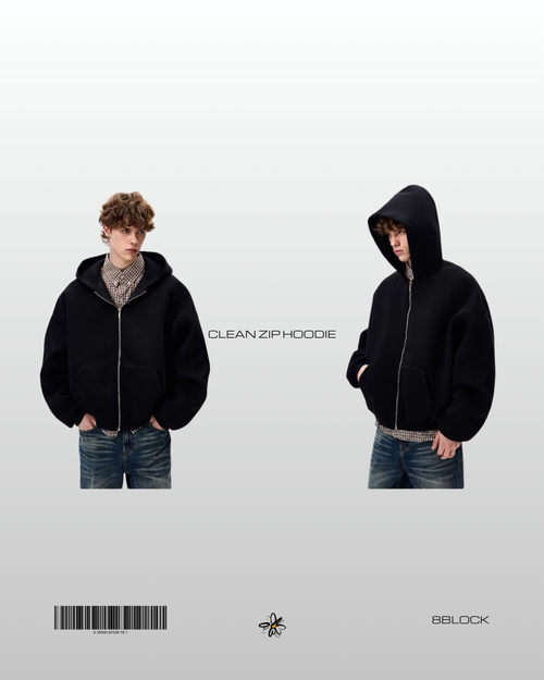 Clean zip hoodie